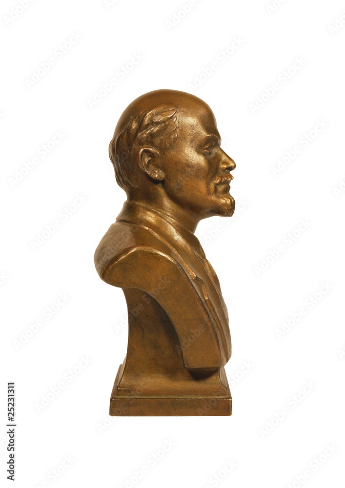 Isolated V.I. Lenin bronze bust on white background Isolated V.I. Lenin bronze bust on white background