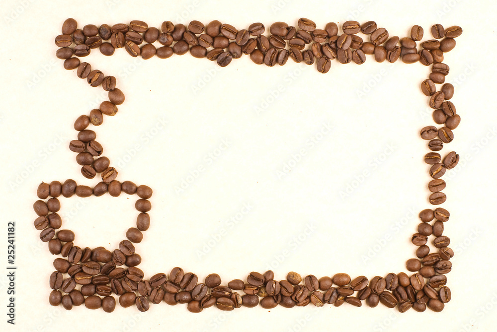 Coffee cup pattern make up by coffee bean Coffee cup pattern make up by coffee bean
