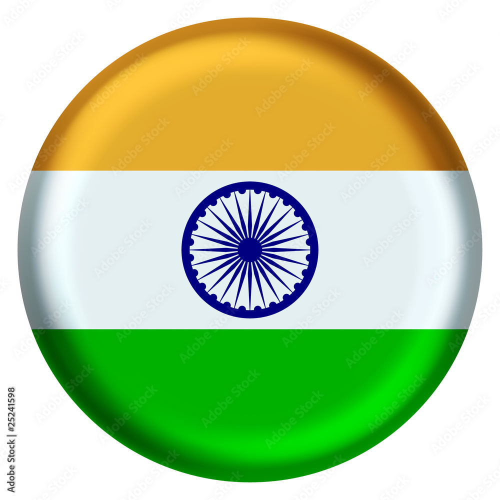 3D Indian Flag Button (Vector) Stock Vector | Adobe Stock