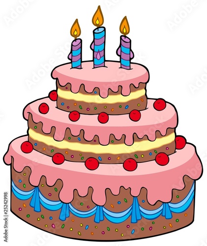 Big cartoon birthday cake