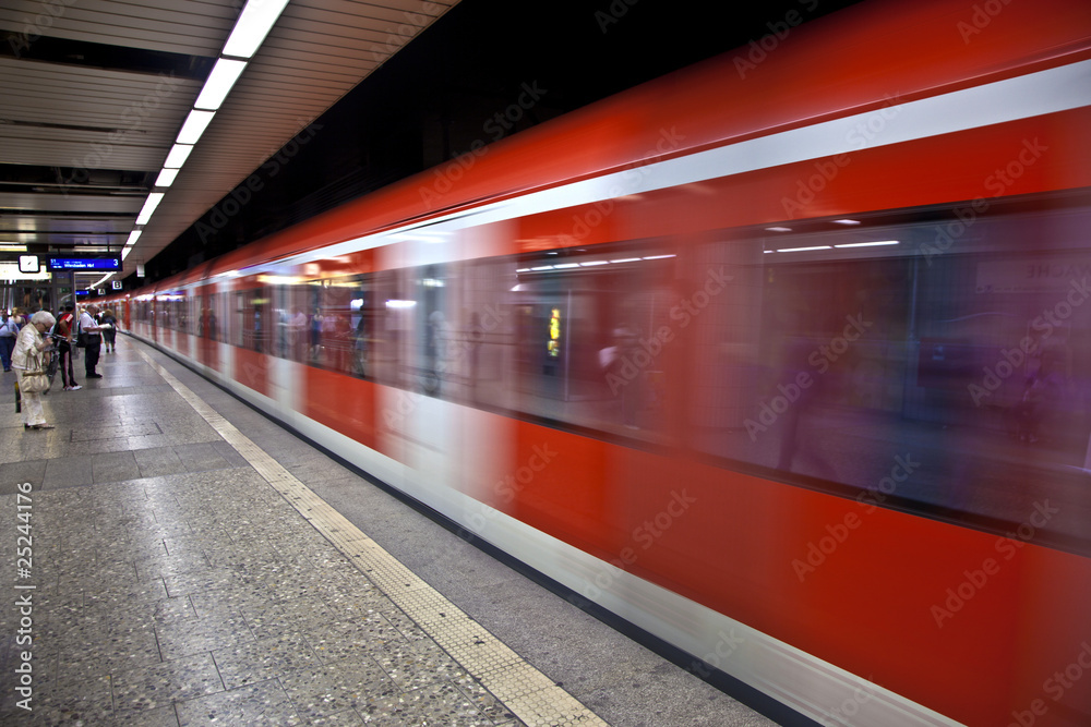 Train arriving in the station