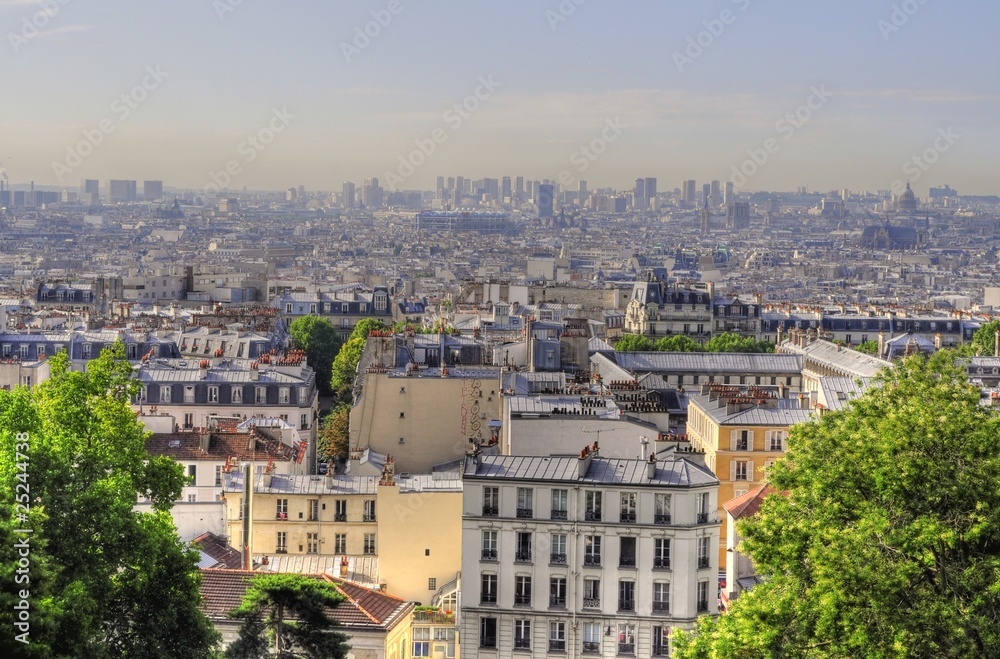 Aerial panoramic view of Paris (France)