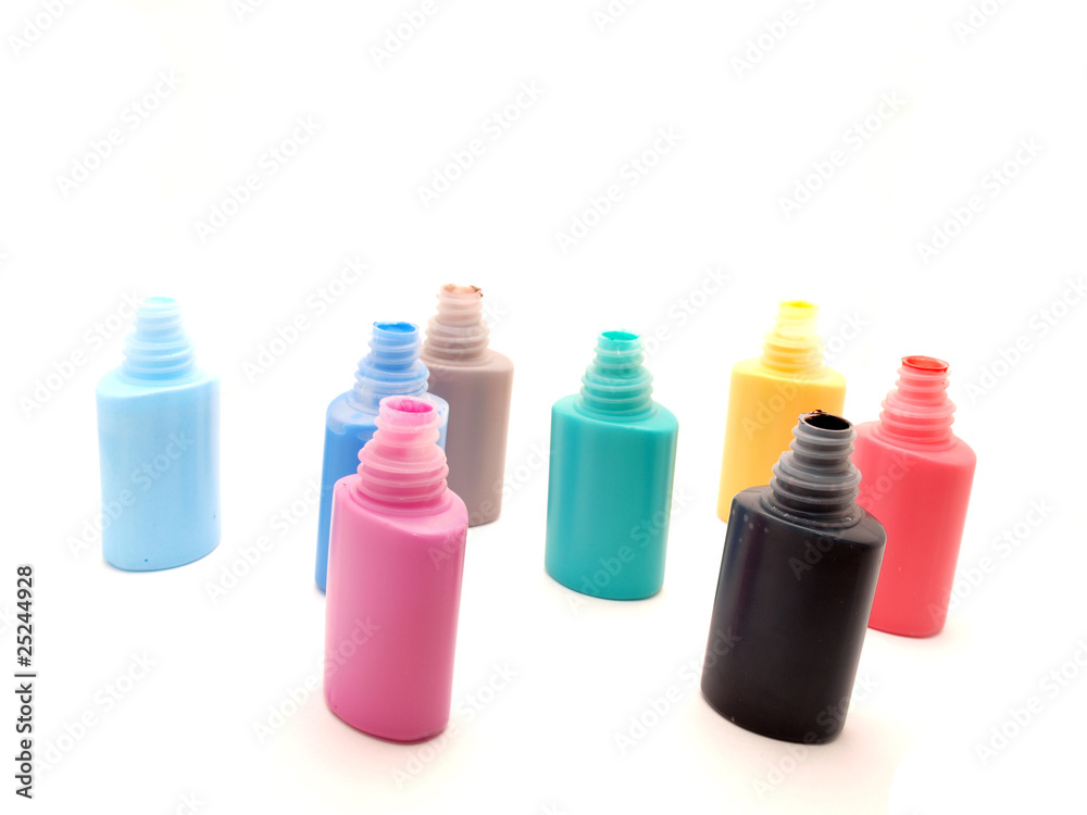 Color tubes with a paint Color tubes with a paint