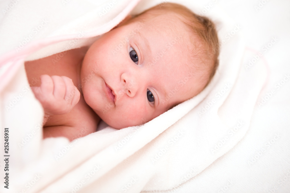 baby after bath in towel baby after bath in towel