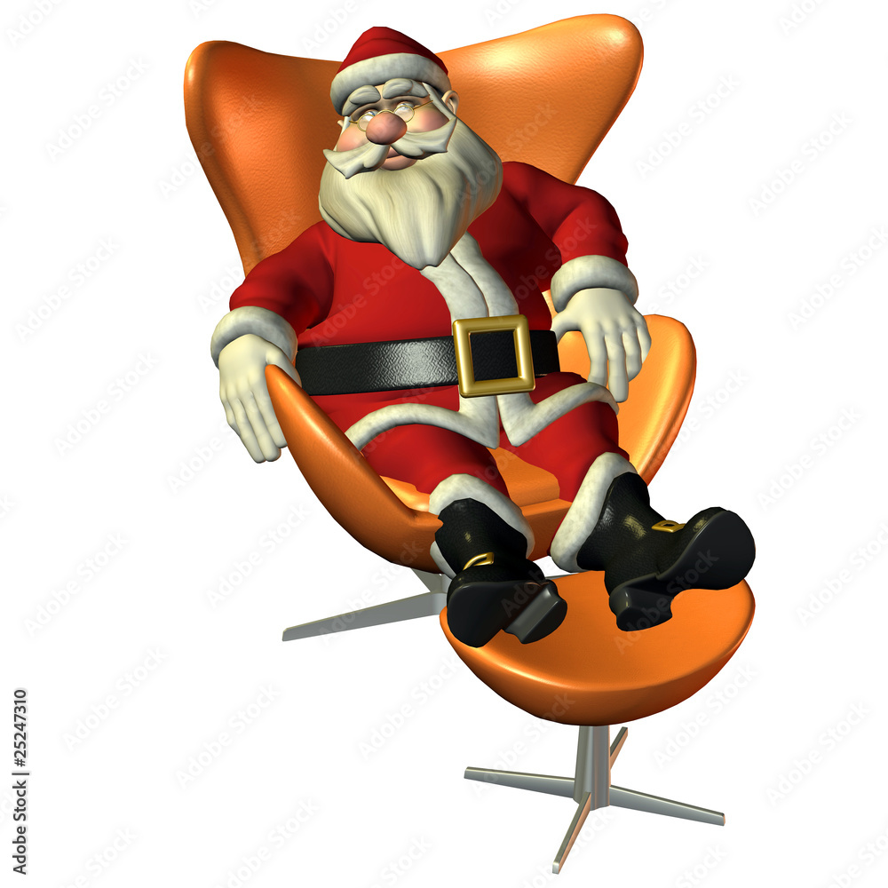 Weihnachtsmann in sitzender Pose Stock Illustration | Adobe Stock