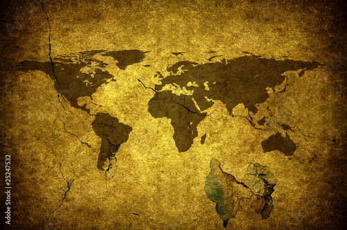 Fototapeta Grunge world map