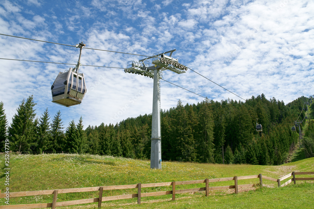 Cable car on cableway