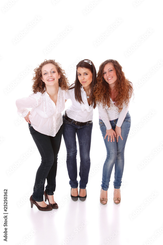Three women standing around