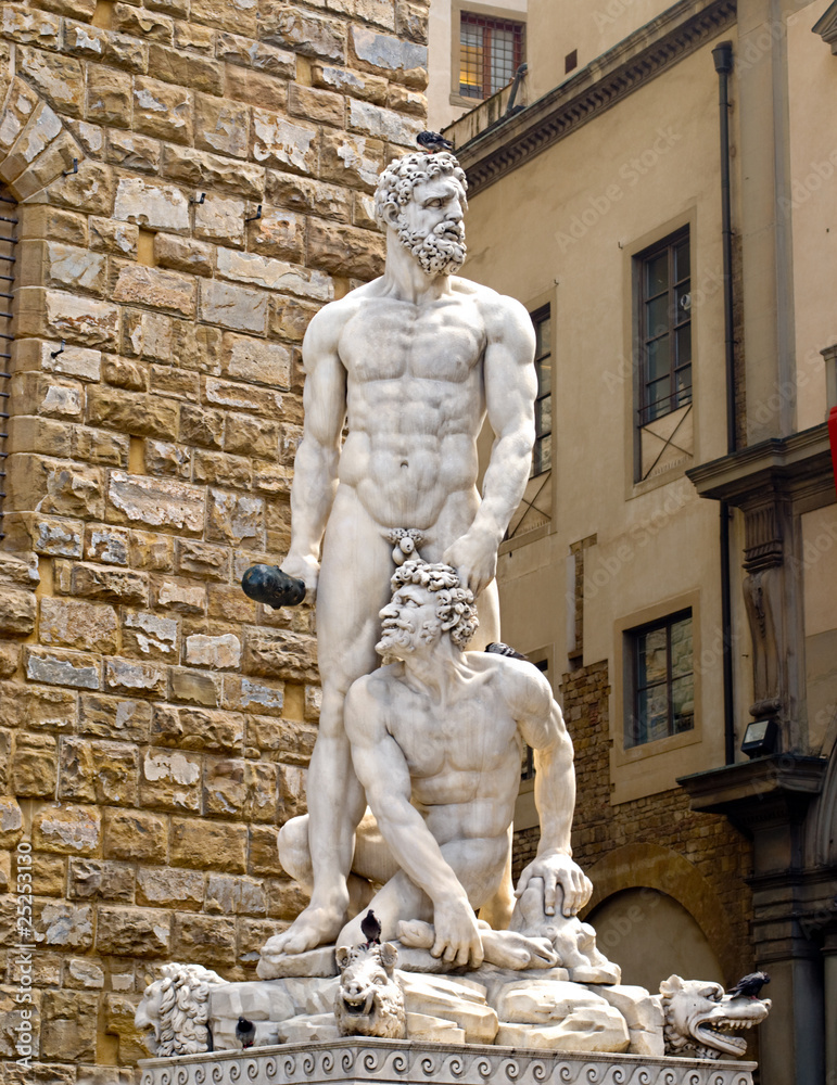 Famous statue of Hercules and Cacus in Florence, Italy Famous statue of Hercules and Cacus in Florence, Italy