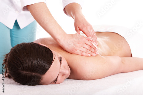 Young woman having massage.