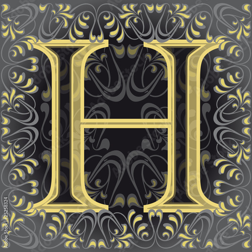 letra h decorada, hache