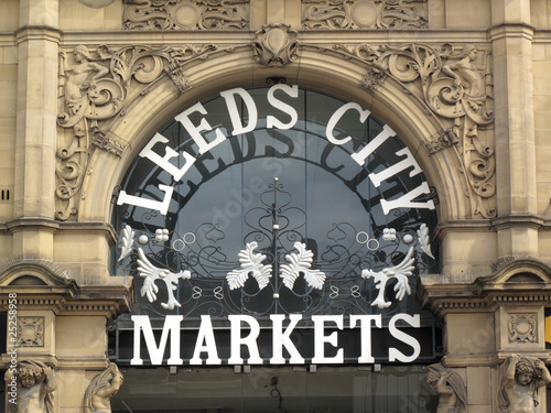Victorian Leeds City Markets sign photo