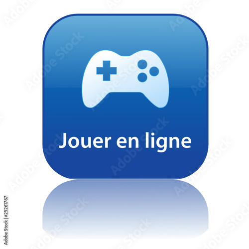 Bouton Web JOUER EN LIGNE (arcade manette jeux vidéo réseau jeu)
