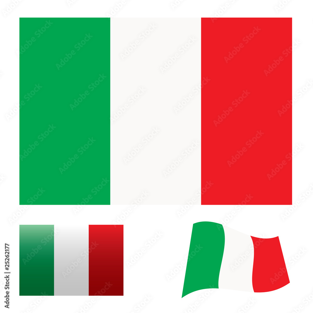 Italy flag set