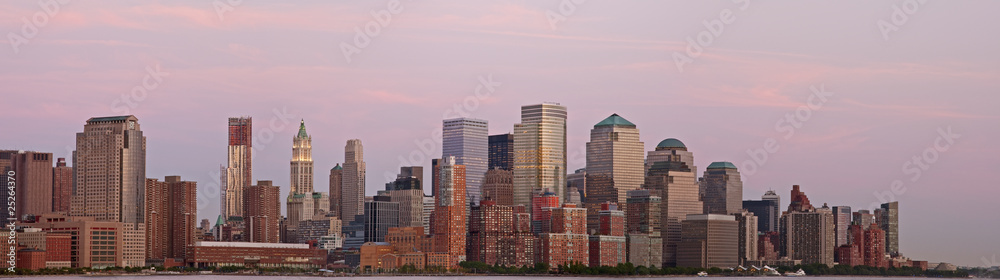 Downtown Manhattan Sunset Panorama