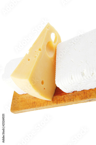 three types of cheeses