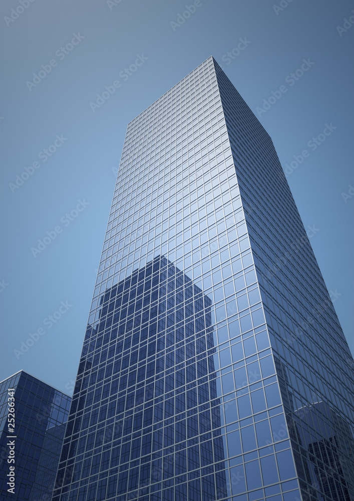 Skyscraper in the middle of the city stretching into the sky Skyscraper in the middle of the city stretching into the sky