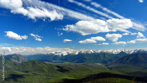 Aeriel shot of Glacier National Park, Montana