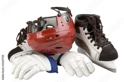 helmet, leggings, skates