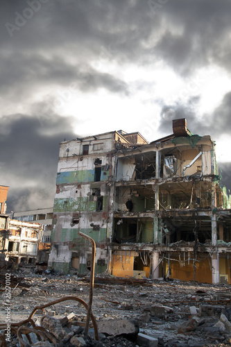 Partly demolished buildings