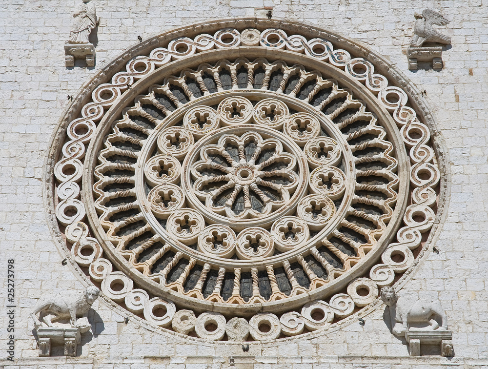 Rose window. St. Francesco Basilica. Assisi. Umbria.