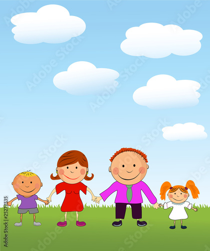 vector happy kids
