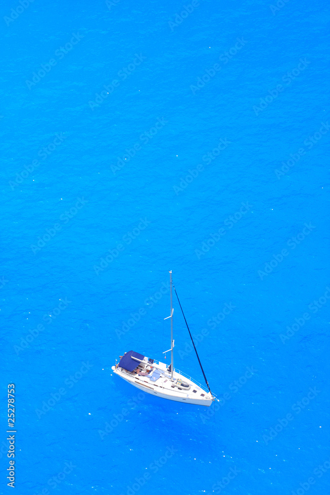 boat in deep blue water