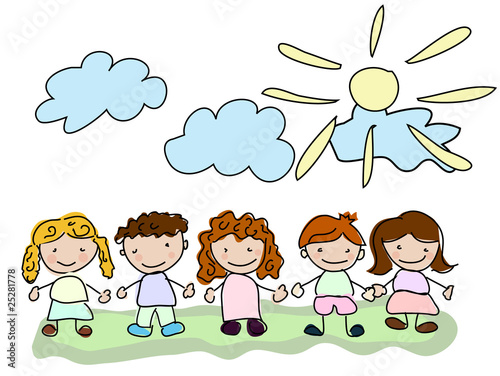 vector happy kids