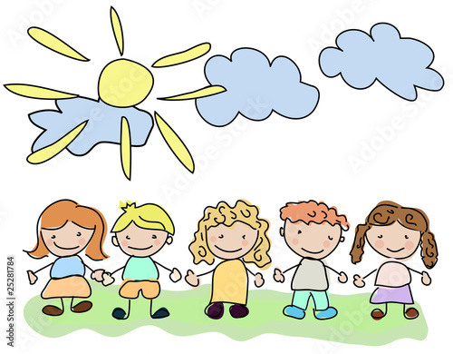 vector happy kids