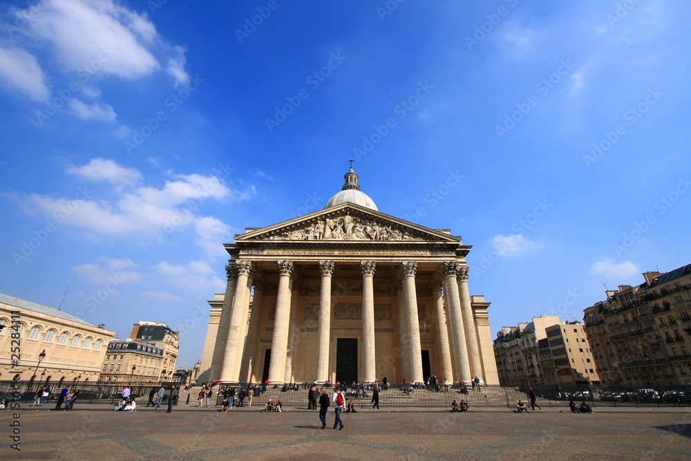 Pantheon with perfect sky in summer time at Paris France