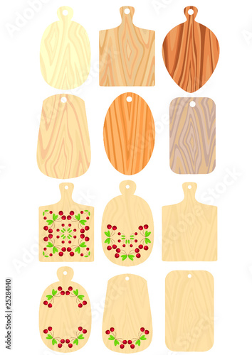 wooden chopping boards with ornaments, and without drawing