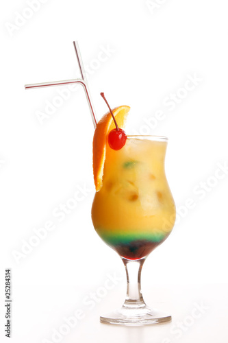 Tropical cocktail in glass