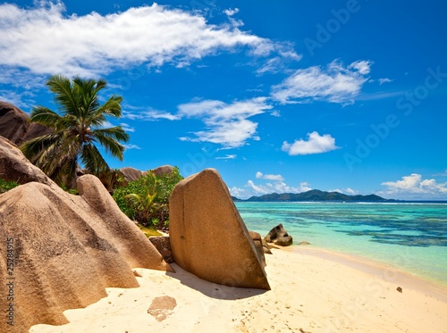Seascape view, Seychelles, La Digue island