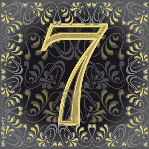 número 7 decorado, siete