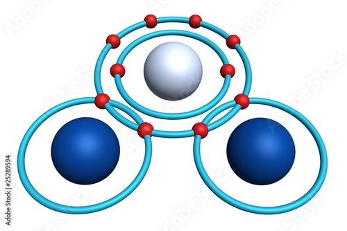 water molecule on white background