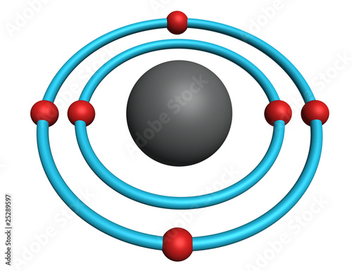 carbon atom on white background