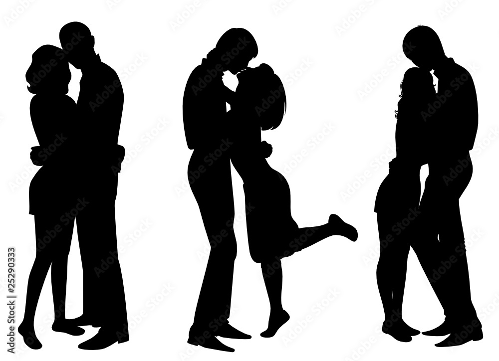 Vector silhouette of lovers