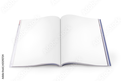 Open Magazine with Blank Pages