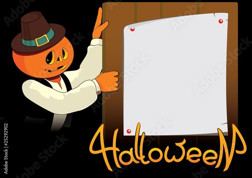 Halloween pumpkin and board