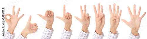 Set of gesturing hands