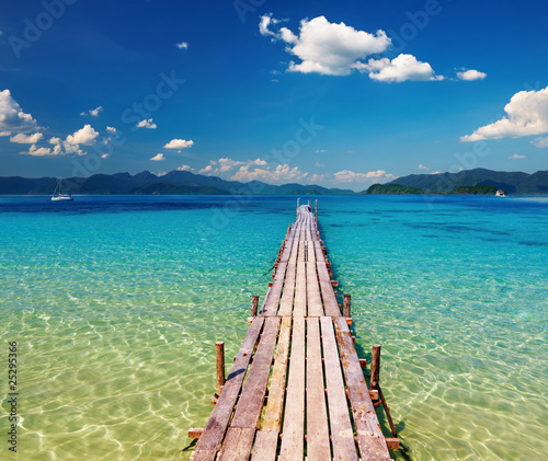Wooden pier in tropical paradise #25295366
