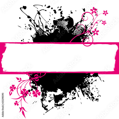 CADRE GRUNGE ROSE FLUORESCENT NOIR