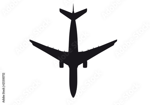 Detailliertes Flugzeug als Silhouette / Outline