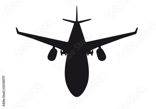 Detailliertes Flugzeug als Silhouette / Outline