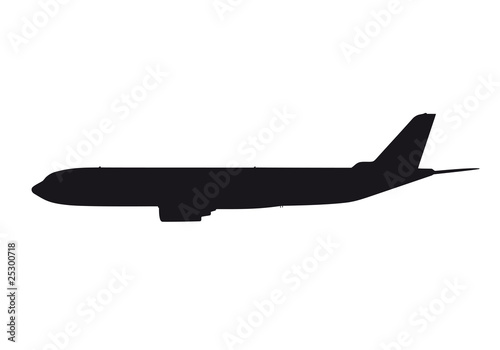 Detailliertes Flugzeug als Silhouette / Outline