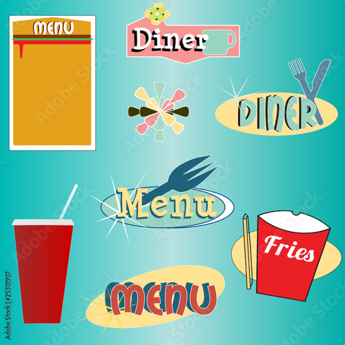 retro diner menu graphics