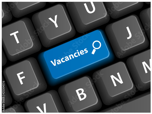 VACANCIES Key on Keyboard (search careers jobs seeking button)