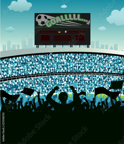 Soccer Fans and Scoreboard 2