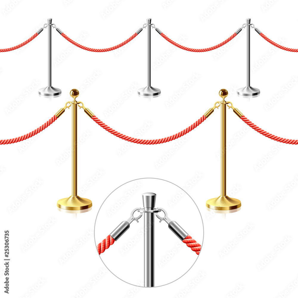 Rope barrier. Seamless illustration. Rope barrier. Seamless illustration.