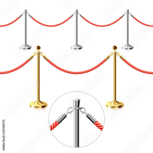 Rope barrier. Seamless illustration.
